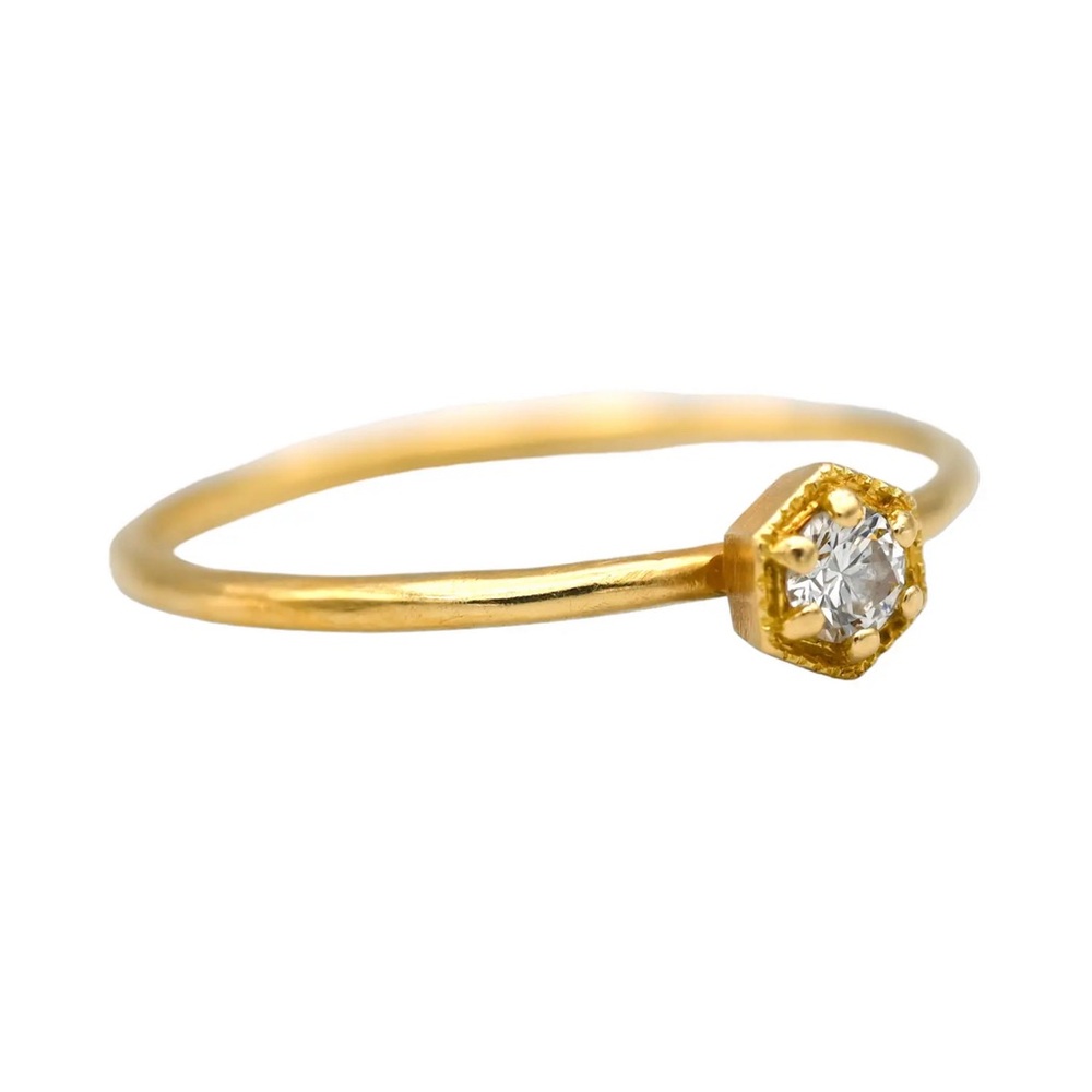 💛SOLD💛 Satomi Kawakita hexagon diamond solitaire ring ⚜️DO NOT BUY⚜️ - Picture 3 of 9